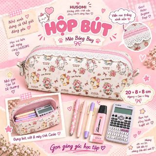 HỘP BÚT COTTON PHỐI REN – XINH XẮN & TIỆN LỢI 20x8x8