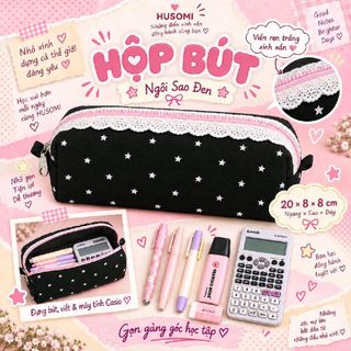 HỘP BÚT COTTON PHỐI REN – XINH XẮN & TIỆN LỢI 20x8x8