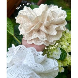 Cột tóc Scrunchies VẢI HOẠ TIẾT  size 15cm,  4 lớp xinh xắn bồng bềnh