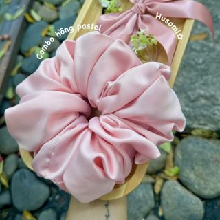 Combo cột tóc scrunchies Satin Nơ