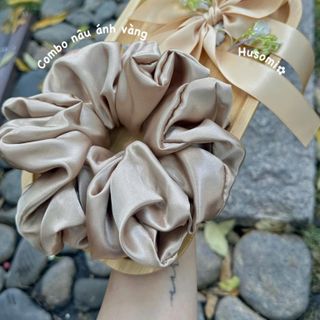 Combo cột tóc scrunchies Satin Nơ
