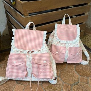 Balo Thiết Kế Phối Màu Xinh Xắn Cotton Dày Dặn Kết Hợp Linen Cao Cấp Họa Tiết Caro Hoa Nhí Vintage Siêu Dễ Phối Đồ