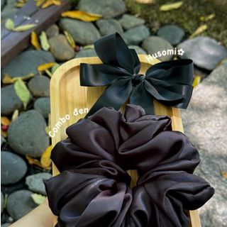 Combo cột tóc scrunchies Satin Nơ