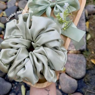 Combo cột tóc scrunchies Satin Nơ