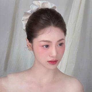 Cột tóc Scrunchies vải lụa Satin size 16cm bồng bềnh xinh xắn