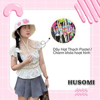 [Combo Nón + 3 charm] Mũ Bucket Nữ Tua Rua Chất Liệu Kaki Phong Cách Hàn Quốc Form Unisex phù hợp đi chơi, dạo phố, du lịch