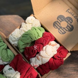 [Combo tiết kiệm] Set 5 scrunchies/ dây cột tóc họa tiết hoa nhí cute dễ thương nhà HUSOMI