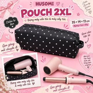 Túi Đựng Mỹ Phẩm, Pouch make up hoạ tiết xinh xắn Nhỏ Gọn Đa Năng, Phong Cách Thanh Lịch - Husomi