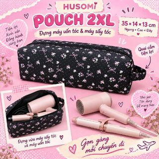 Túi Đựng Mỹ Phẩm, Pouch make up hoạ tiết xinh xắn Nhỏ Gọn Đa Năng, Phong Cách Thanh Lịch - Husomi