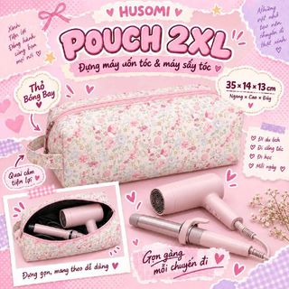 Túi Đựng Mỹ Phẩm, Pouch make up hoạ tiết xinh xắn Nhỏ Gọn Đa Năng, Phong Cách Thanh Lịch - Husomi