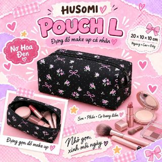 Túi Đựng Mỹ Phẩm, Pouch make up hoạ tiết xinh xắn Nhỏ Gọn Đa Năng, Phong Cách Thanh Lịch - Husomi