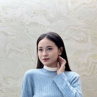Áo len bo cổ trụ viền trắng tay dài-AL01