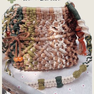 Túi Đeo Chéo Macrame Handmade Miệng Rút Đựng Điện Thoại Boho | CONMEOGO_MACRAME