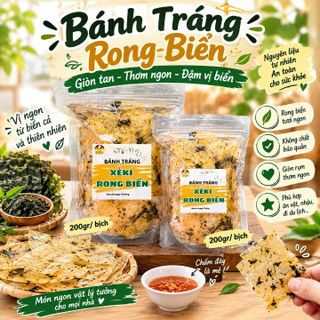 🌿 BÁNH TRÁNG TRỘN RONG BIỂN XÈKI 200GR – VỊ RONG BIỂN THƠM NGON, ĂN LÀ GHIỀN!