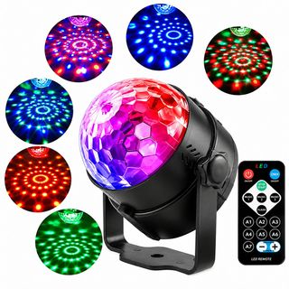 ĐÈN LED SÂN KHẤU XOAY 7 MÀU KÈM ĐIỀU KHIỂN (T100)