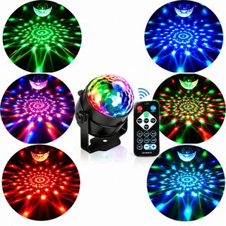 ĐÈN LED SÂN KHẤU XOAY 7 MÀU KÈM ĐIỀU KHIỂN (T100)