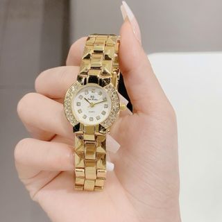 Set đồng hồ nữ BS Mác phối vòng tay mũi heo tone vàng sang trọng Set BS Mác Mũi Heo Vàng