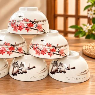 BỘ 10 CHÉN SỨ CAO CẤP HỌA TIẾT HOA 4D CÓ HỘP (T12)