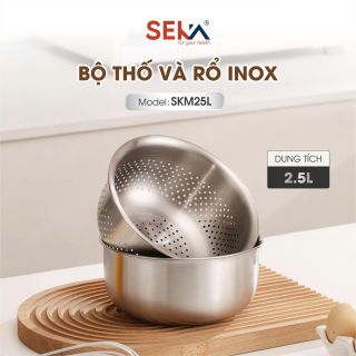 BỘ THỐ VÀ RỔ INOX SKM25L