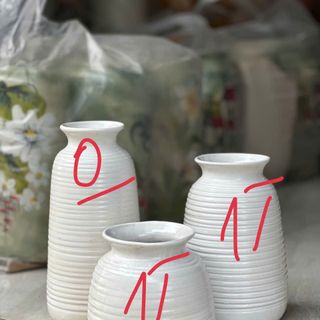 Set 3 Lọ Hoa Trắng Loe (TÚI 6 SET)
