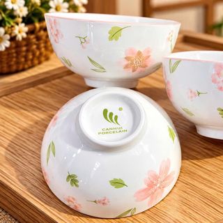 BỘ 10 CHÉN SỨ CAO CẤP HỌA TIẾT HOA HỒNG CÓ HỘP (T12)