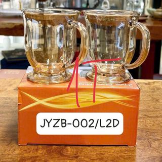 Bộ 2 Cốc Thủy Tinh Vàng JYZB-002/L2D (THÙNG 24B)