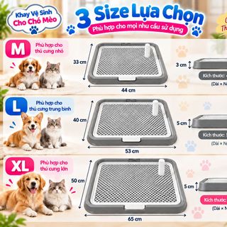 Khay vệ sinh chó mèo 3 size chọn lựa