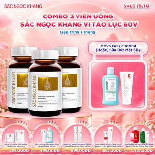 COMBO 03 Viên Uống Sắc Ngọc Khang Vi Tảo Lục [60 (Liệu trình 1 tháng) KÈM QUÀ TẶNG