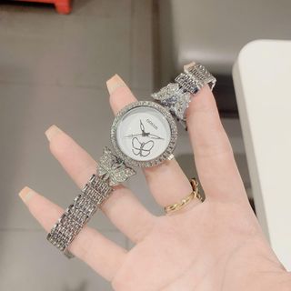 Set đồng hồ nữ phối vòng tay bướm titan sang trọng Gossie Hồ Điệp Titan Bướm Năm Cánh
