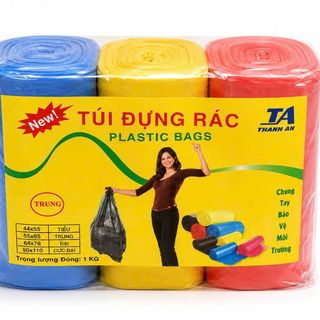 SET 3 TÚI ĐỰNG RÁC NHIỀU MÀU 1kg (T25) - ĐẠI - TRUNG - TIỂU