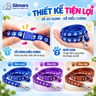 Dây dắt chó mèo kèm vòng cổ có chuông GIMARS