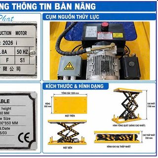 BÀN NÂNG THỦY LỰC DGS2000 (HÀNG NHẬP KHẨU)- TẢI TRỌNG 2000KG