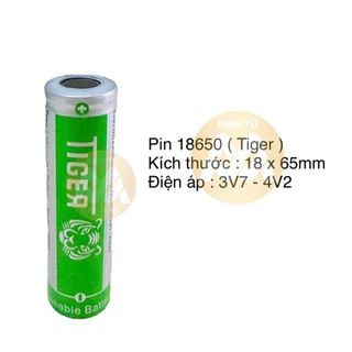 PIN SẠC Li-ion 18650 4.2V TIGER ĐẦU BẰNG (H10)