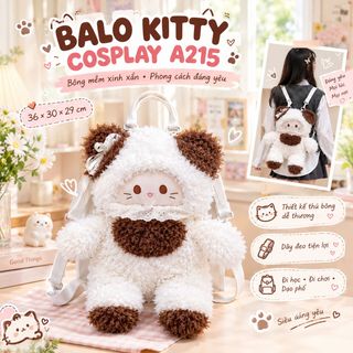 🎀 BALO KITTY COSPLAY A215 – SIÊU CƯNG, BÉ NHÌN LÀ THÍCH MÊ!