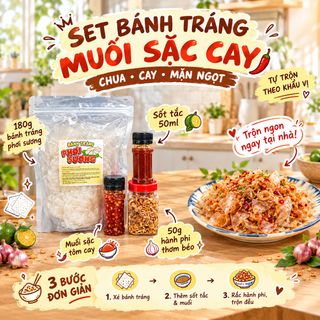SET BÁNH TRÁNG PHƠI SƯƠNG MUỐI SẶC – CAY THE, CHUA NGỌT, THÊM HÀNH PHI CỰC CUỐN!