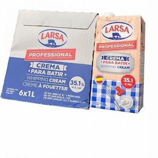 [Sỉ Fofood] Whipping Cream Larsa Professional 35.1% Nhập Khẩu Tây Ban Nha - Thùng 6 Hộp (Chuyên Pha Chế & Làm Bánh)