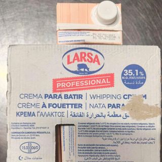 [Sỉ Fofood] Whipping Cream Larsa Professional 35.1% Nhập Khẩu Tây Ban Nha - Thùng 6 Hộp (Chuyên Pha Chế & Làm Bánh)