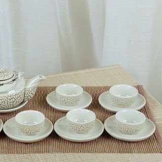 Bộ Ấm Chén Gốm Sứ Men Nứt (THÙNG 12B)