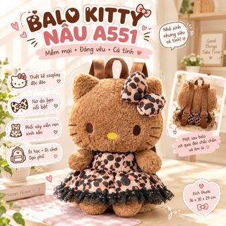 💖 BALO KITTY NÂU A551 – PHỐI VÁY DA BEO CÁ TÍNH, NHÌN LÀ MUỐN SỞ HỮU!