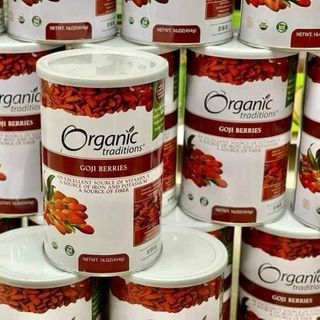 [ Date T12/2027]Hạt Kỷ Tử Hữu Cơ Organic Traditions Goji Berries 454g – Tem Nổi Mẫu Mới