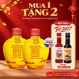 [Tặng Sốt trộn gỏi và Nước tương 3in1] COMBO 02 BÌNH GỐM 60N 250ML/BÌNH Nước Mắm Tĩn cá cơm ruột đỏ độ đạm rin nguyên chất ủ chượp lâu năm