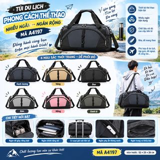🧳 TÚI DU LỊCH A4197 NHIỀU NGĂN – ĐI XA, VỀ QUÊ, TẬP GYM ĐỀU TIỆN!