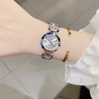 Set đồng hồ nữ Gossie phối vòng tay Möbius xoắn tone bạc thanh lịch Set Xích Tròn Möbius Xoắn
