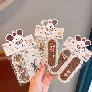 VỈ 2 DÁN TÓC TEM CÚN TRẮNG ĐÍNH CHARM (MIẾNG)