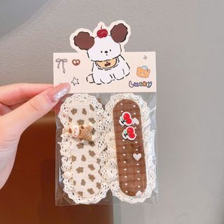VỈ 2 DÁN TÓC TEM CÚN TRẮNG ĐÍNH CHARM (MIẾNG)