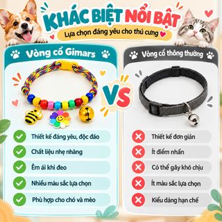 Vòng cổ cầu vòng chó mèo Gimars