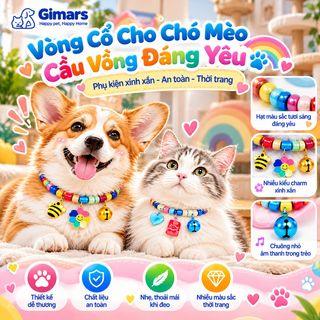 Vòng cổ cầu vòng chó mèo Gimars