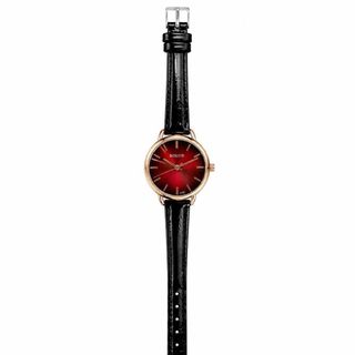 Set đồng hồ nữ Bolun dây da đen phối dây chuyền, bông tai ruby đỏ sang trọng Set Bolun Ruby Hoa Đỏ