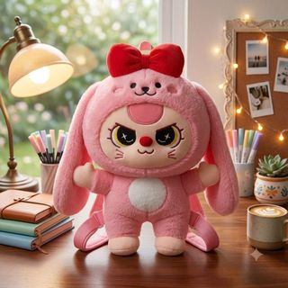 🧸 BALO NHỒI BÔNG BABY THREE NƠ ĐỎ – MẪU XINH CHO TEAM MÊ ĐỒ ĐÁNG YÊU!