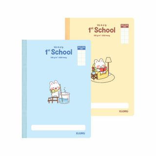 Vở 4 ô ly may dán gáy KLONG 1st School B5 200 trang 100/76 - TP062